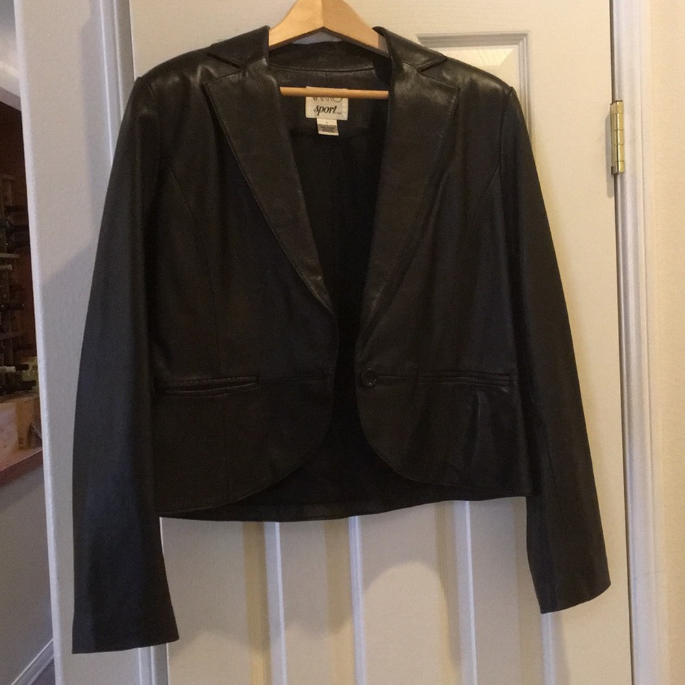 Vakko Sport lambskin leather short jacket size L